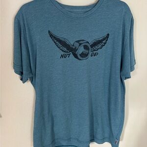 Mountain Hardwear Nut Up Graphic T Shirt Men’s Large Teal Climbing Tee